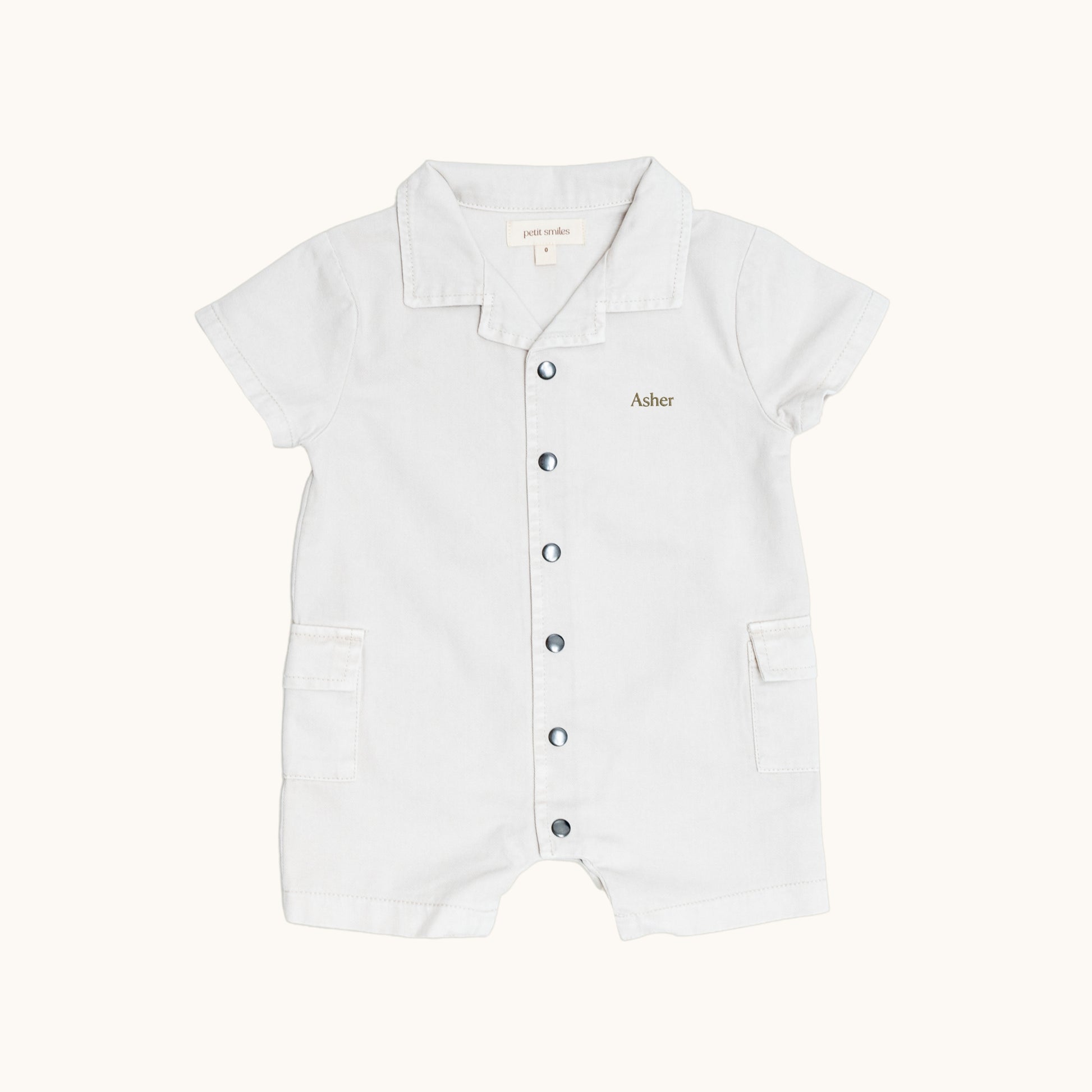 Organic Collar Jersey Rompers - Petit Smiles