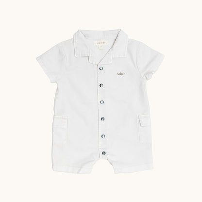 Organic Collar Jersey Rompers - Petit Smiles