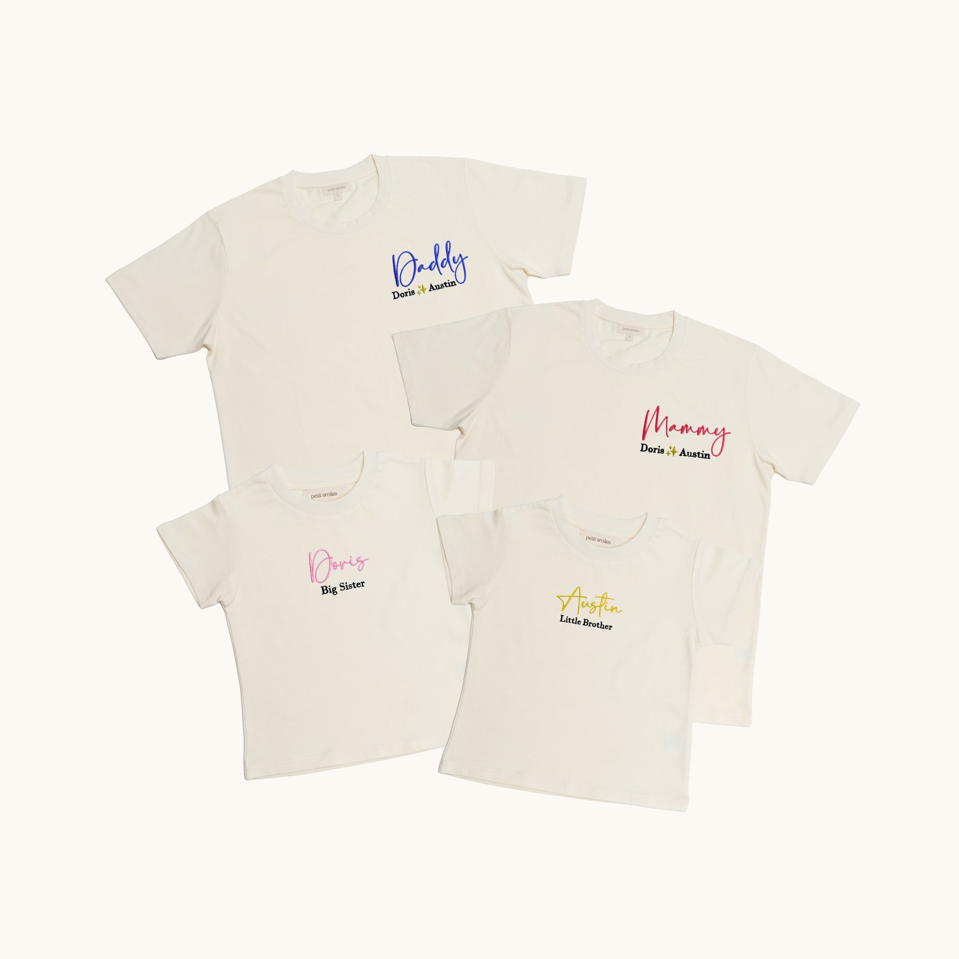 Daddy with Kids Name - Adult Organic Cotton Tee