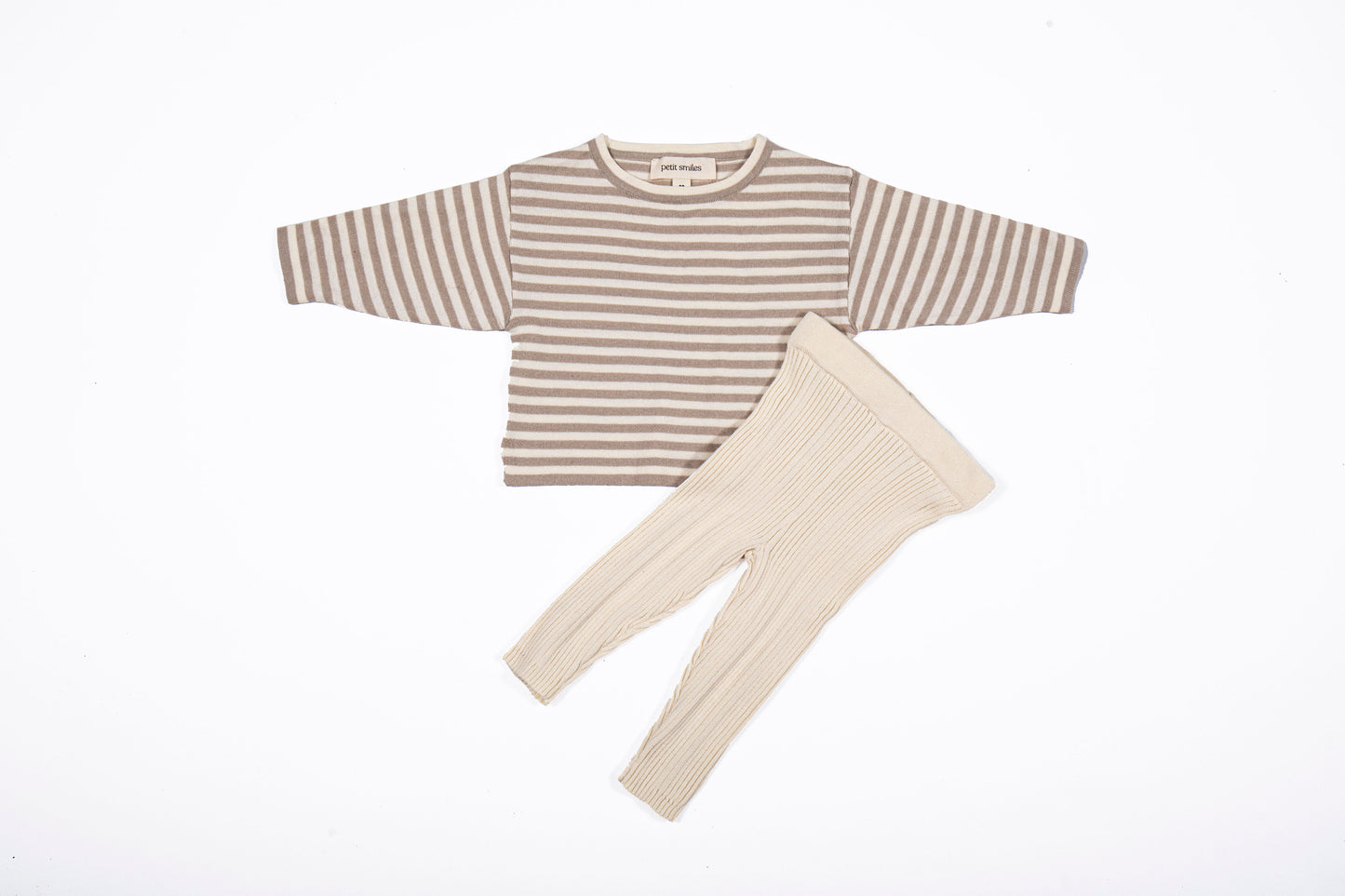 ORGANIC RIB ESSENTIAL LEGGINGS - CREAM - Petit Smiles