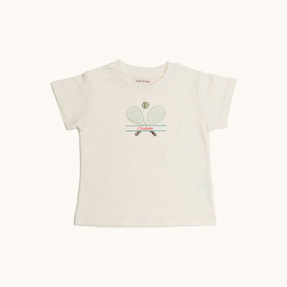 Buy Tennis with Name - Babies Tee - Petit Smiles