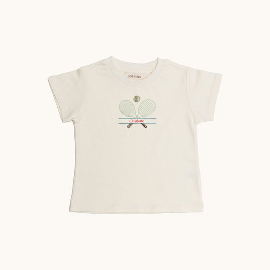 TENNIS WITH NAME - BABIES & KIDS ORGANIC TEE - Petit Smiles