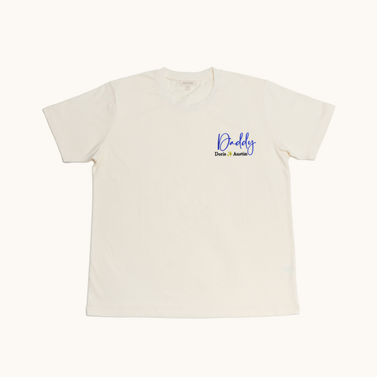 DADDY WITH KIDS NAME - ADULT ORGANIC COTTON TEE
