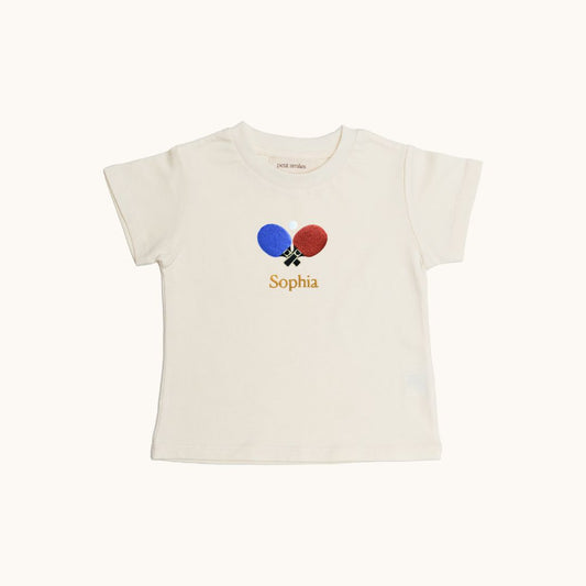 TABLE TENNIS WITH NAME - BABIES & KIDS ORGANIC TEE - Petit Smiles