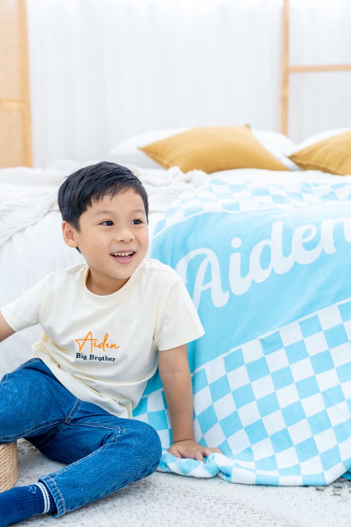 THE CHECKERED - PERSONALISED BLANKET FOR BABIES AND KIDS - Petit Smiles