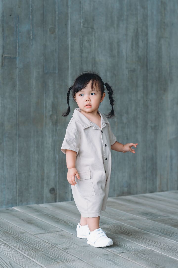 ORGANIC COLLAR JERSEY ROMPERS - Petit Smiles