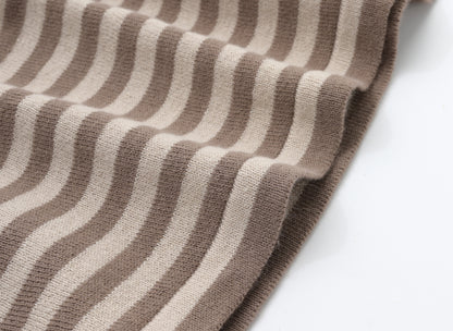 ORGANIC STRIPE PULL OVER - BEIGE & CHOCO - Petit Smiles