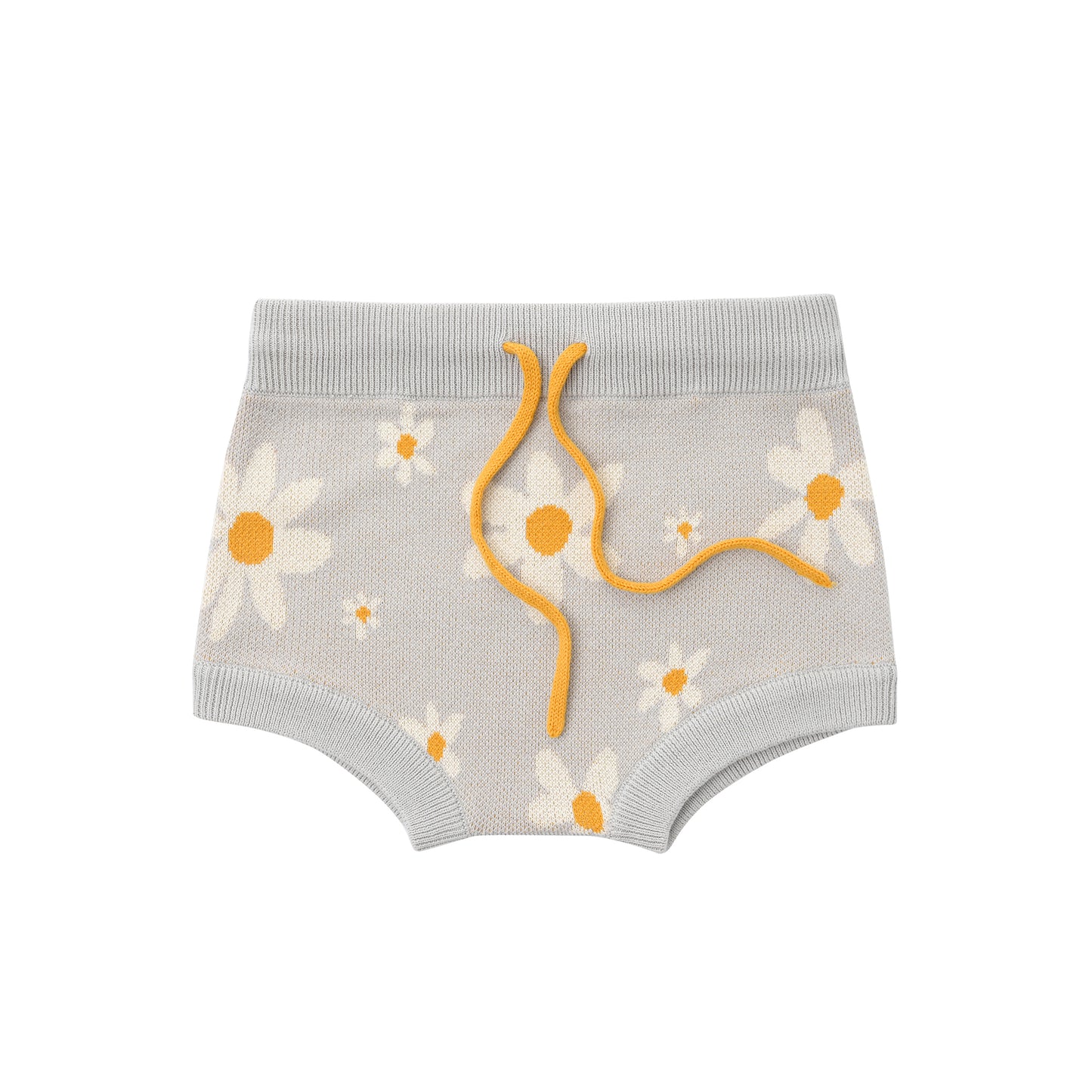 KNITTED BLOOMERS - FLORAL; 100% Organic Cotton; Jacquard Pull Over made from GOTS-certified organic cotton; 'Floral' Jacquard pattern; Elastic waistband; With an elastic insert and contrast colour drawstring