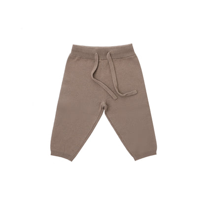 KNITTED PURE PULL OVER WITH PANT - CHOCO; 100% Organic Cotton; Pull Over made from GOTS-certified organic cotton; Rib finish at neck, cuffs and hem; Dropped shoulder; Relaxed fit.