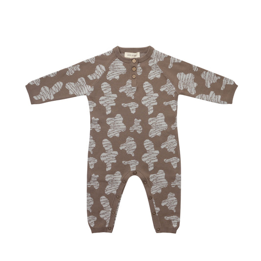 ORGANIC RIB JUMPSUIT - CHOCO - Petit Smiles