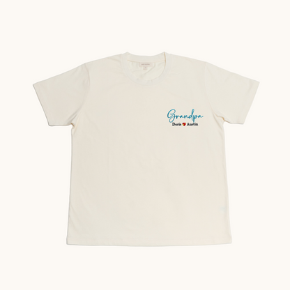 Grandpa with Kids Name: Cotton Tee - Petit Smiles