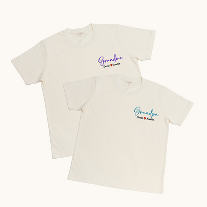 Buy Grandpa with Kids Name: Cotton Tee - Petit Smiles